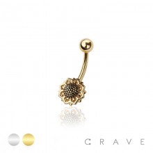 316L SURGICAL STEEL SUNFLOWER NON DANGLE BELLY BUTTON NAVEL RING 